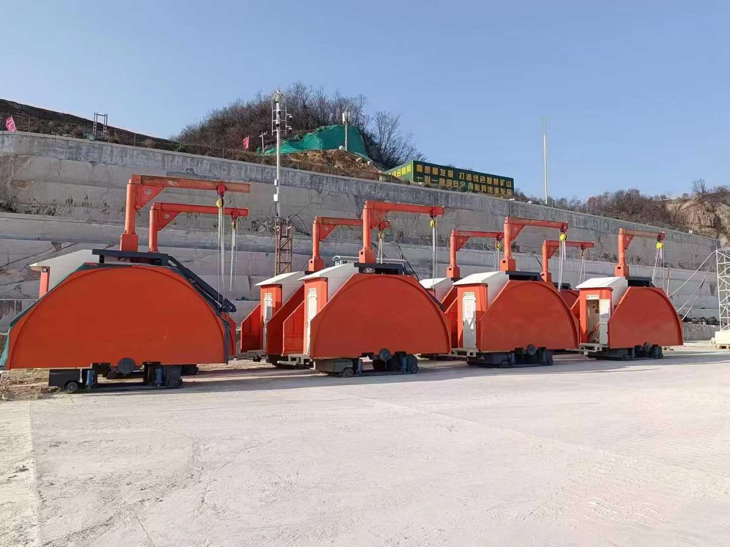 Shuinan Machinery granite quarry machines neatly arranged at the quarry ready for operation