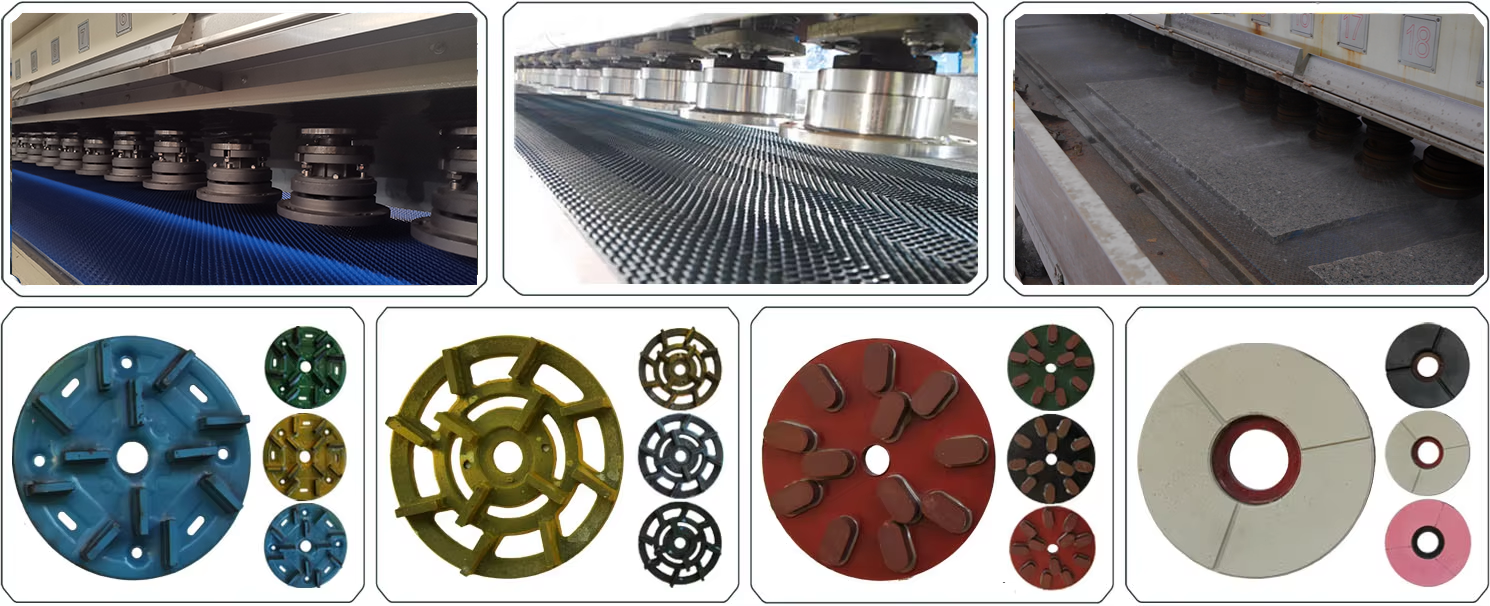 Shuinan slab polishing machine with polishing materials installed